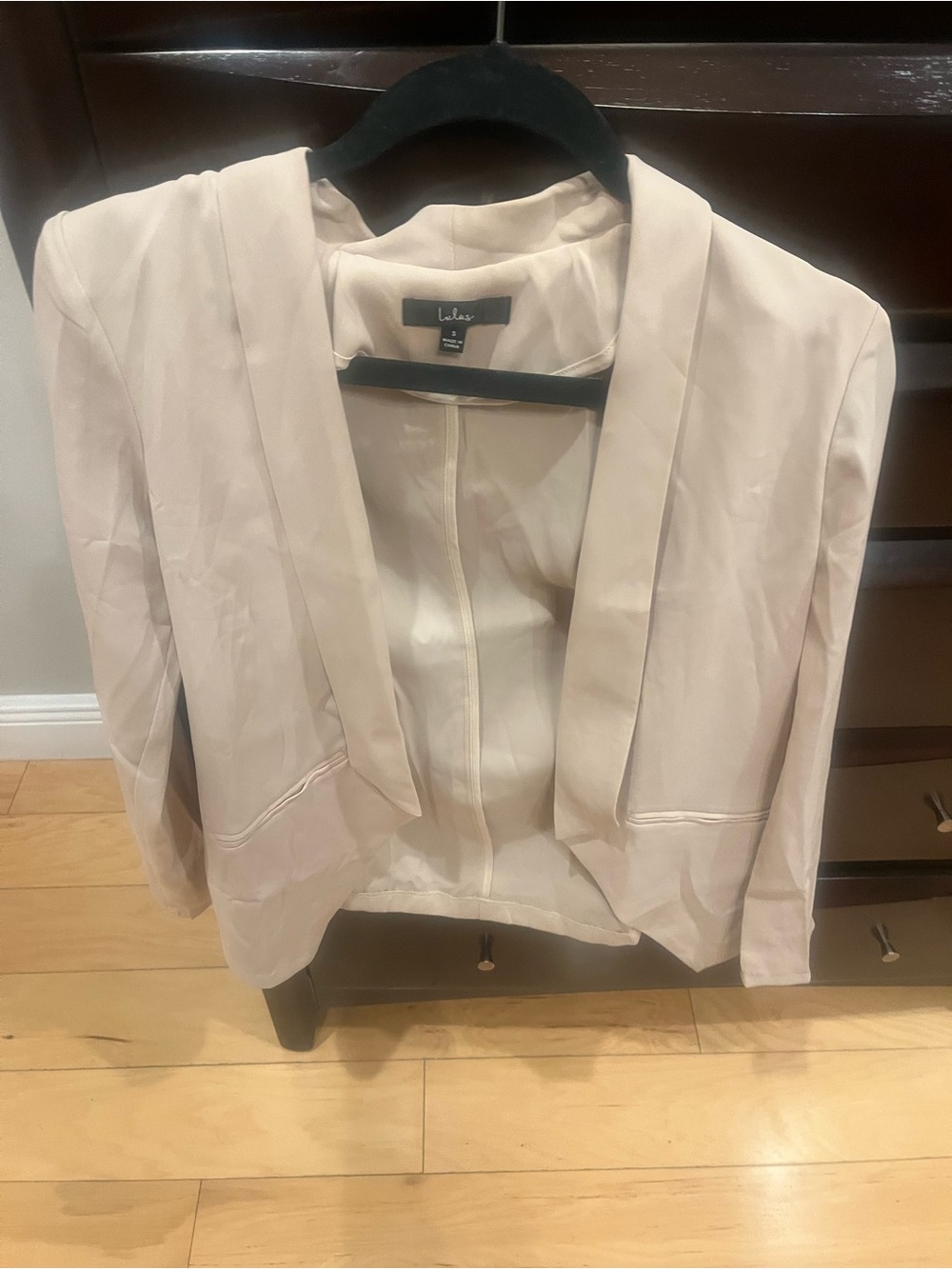 Lulu's Light Beige Open-Front Blazer Jacket